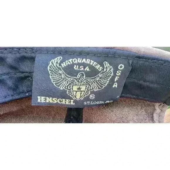 Vintage Henschel Brown Distressed Leather Baseball Cap Hat Made In USA St Louis - Picture 10 of 11